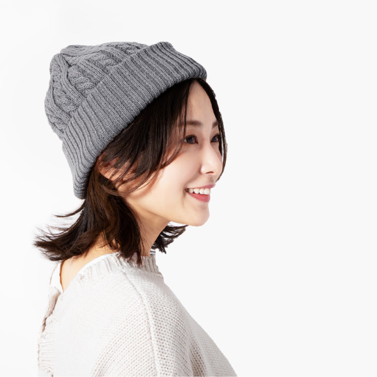 エクレボ exrevo ニット帽 レディース 「 ふわもち触感 ケーブル編み ニットキャップ 」 大きい 大きめ メンズ 大きいサイズ キッズ とんがり ニット帽 スキー スノボ 帽子 (グレー) グレー