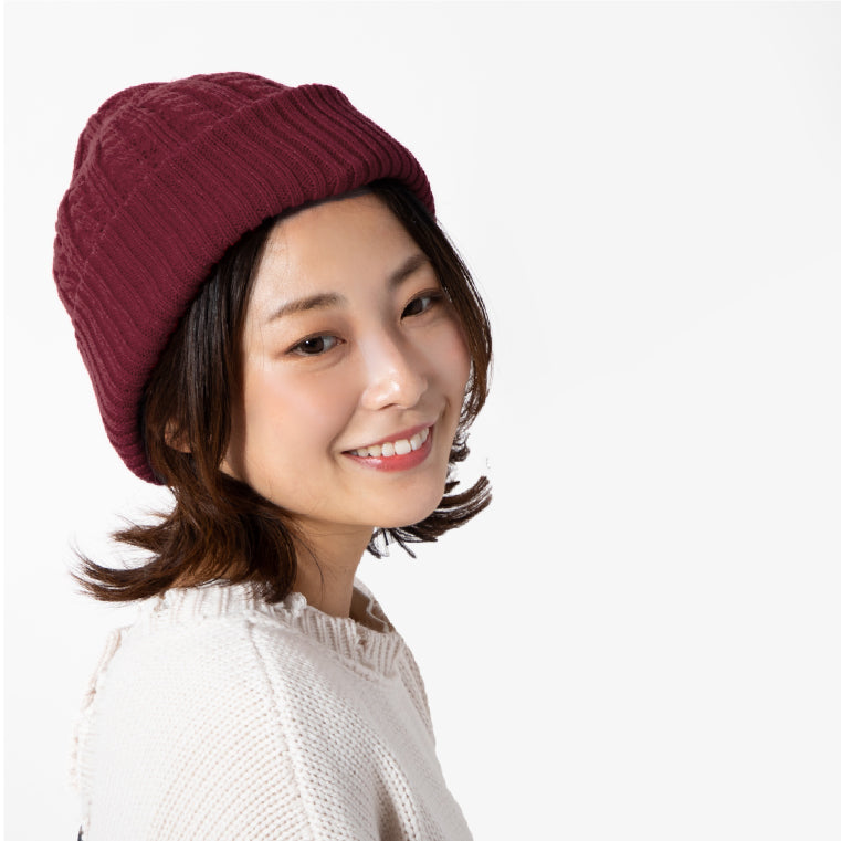 エクレボ exrevo ニット帽 レディース 「 ふわもち触感 ケーブル編み ニットキャップ 」 大きい 大きめ メンズ 大きいサイズ キッズ とんがり ニット帽 スキー スノボ 帽子 (ワインレッド) ワインレッド