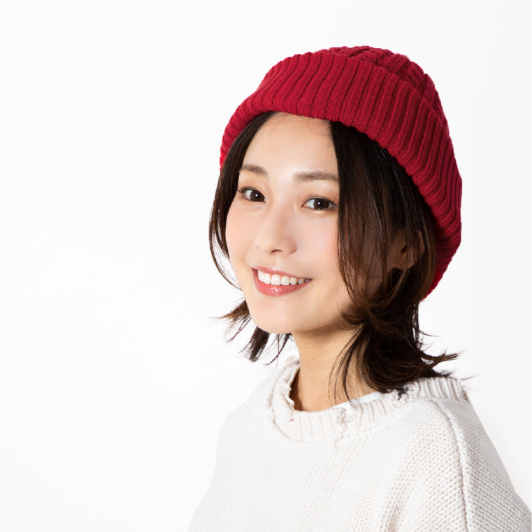 エクレボ exrevo ニット帽 レディース 「 ふわもち触感 ケーブル編み ニットキャップ 」 大きい 大きめ メンズ 大きいサイズ キッズ とんがり ニット帽 スキー スノボ 帽子 (レッド) レッド