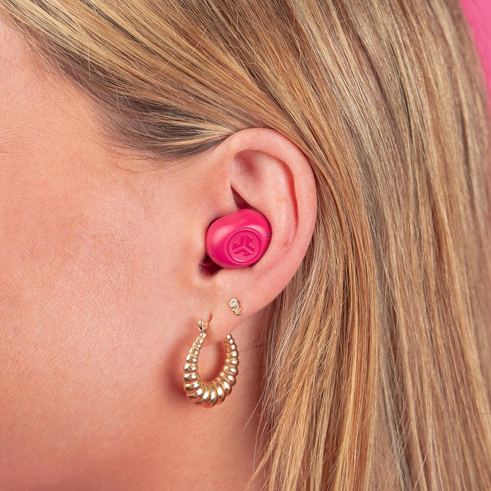 ジェイラブ JLab JBuds Mini イヤホン Bluetooth 寝ながらイヤホン ワイヤレス iPhone 小さいイヤホン ワイヤレスイヤホン マイク付きイヤホン おしゃれ 落ちにくい 痛くない【返品不可商品】 (Pink) Pink