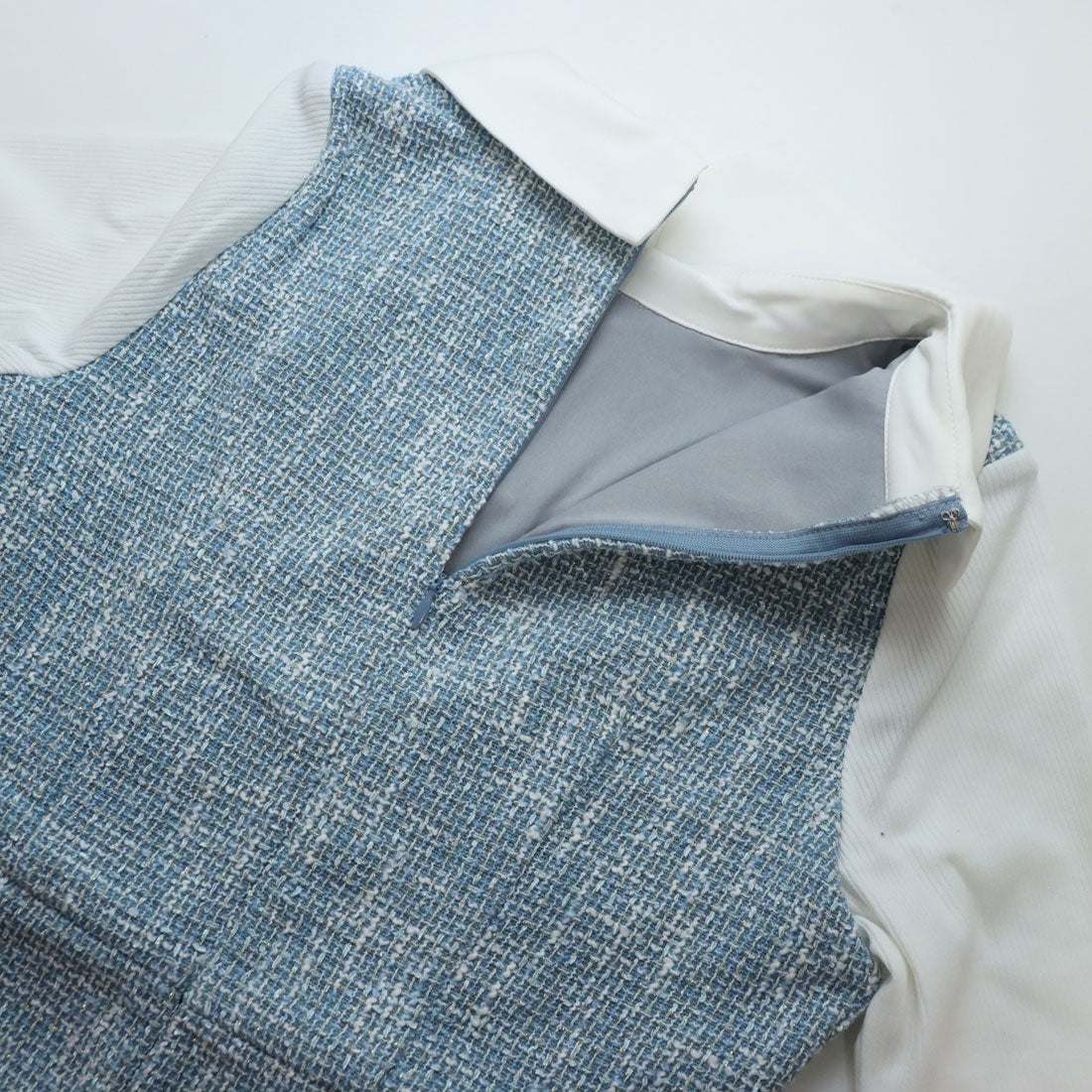 ココエアリー coco airy tweed onepiece (L.BLUE) L.BLUE