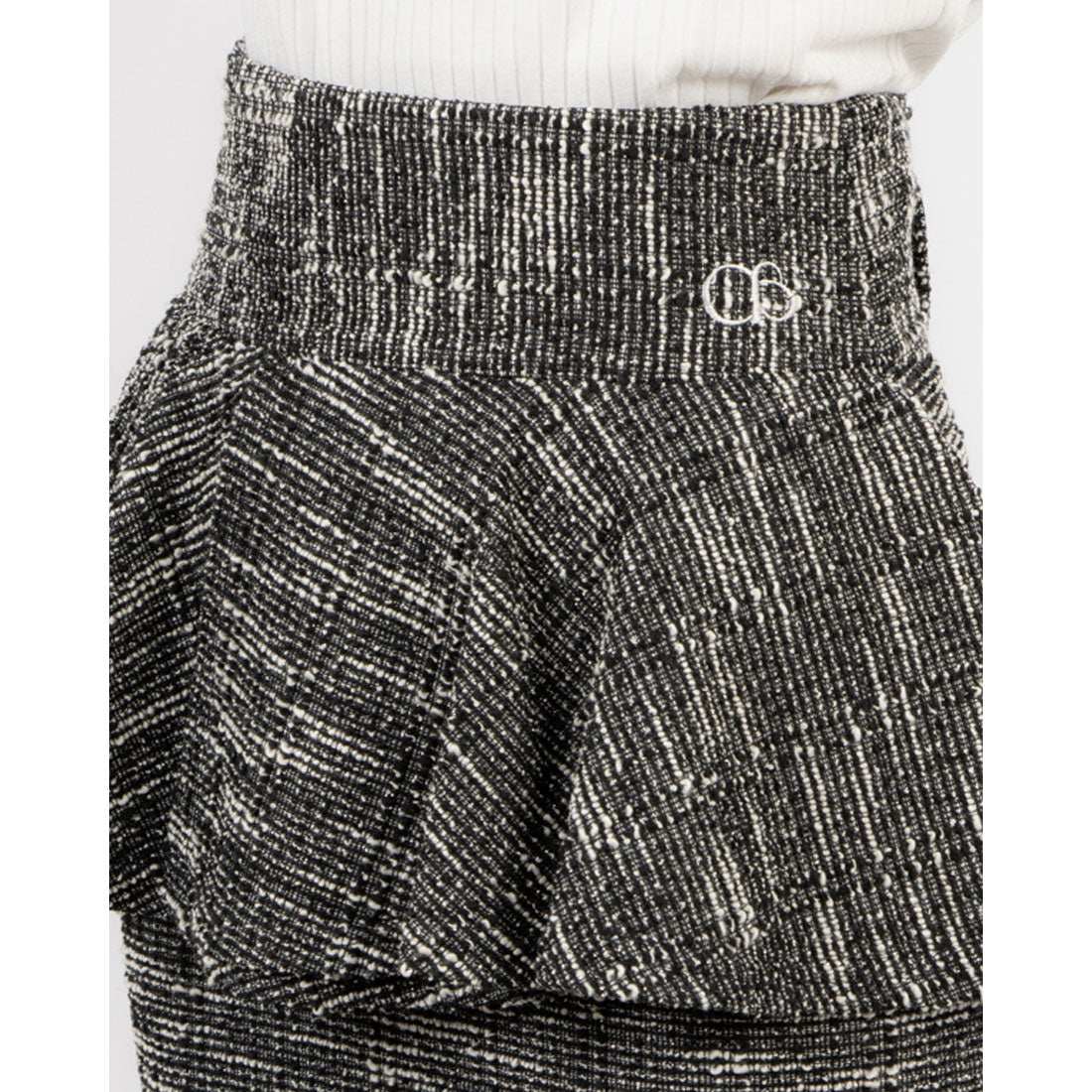 ココエアリー coco airy tweed peplum skirt (BLACK) BLACK