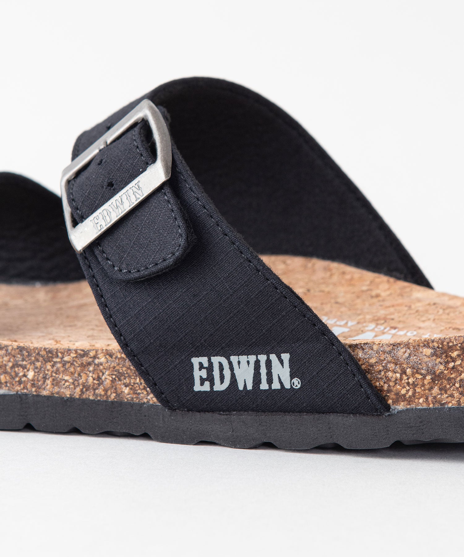 ジーンズメイト JEANS MATE 【EDWIN】リップストップ ダブルベルトサンダル ワンポイントブランドロゴ フットベッド 紳士 事務所履き スリッパ つっかけ (レッド) レッド