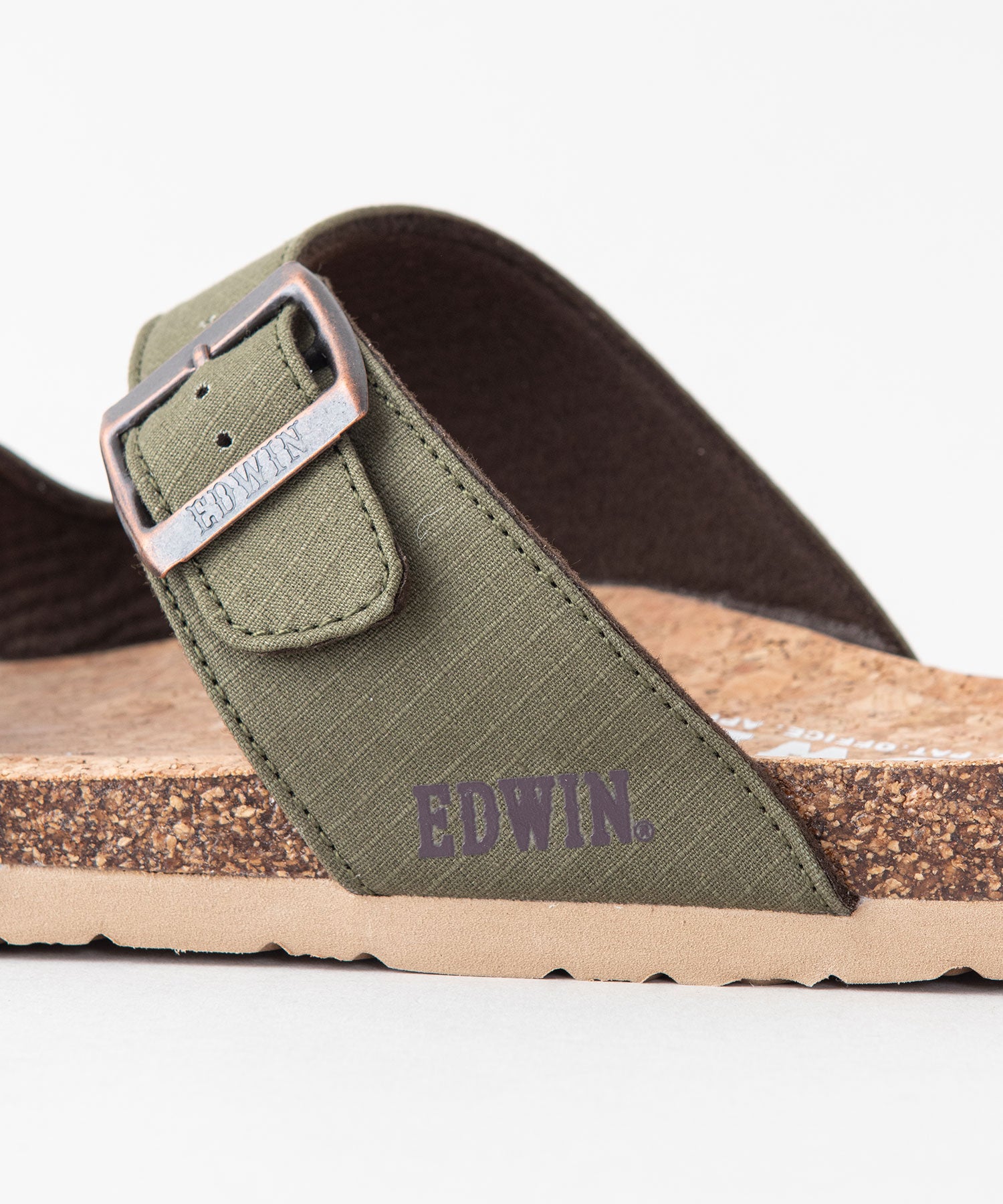 ジーンズメイト JEANS MATE 【EDWIN】リップストップ ダブルベルトサンダル ワンポイントブランドロゴ フットベッド 紳士 事務所履き スリッパ つっかけ (レッド) レッド