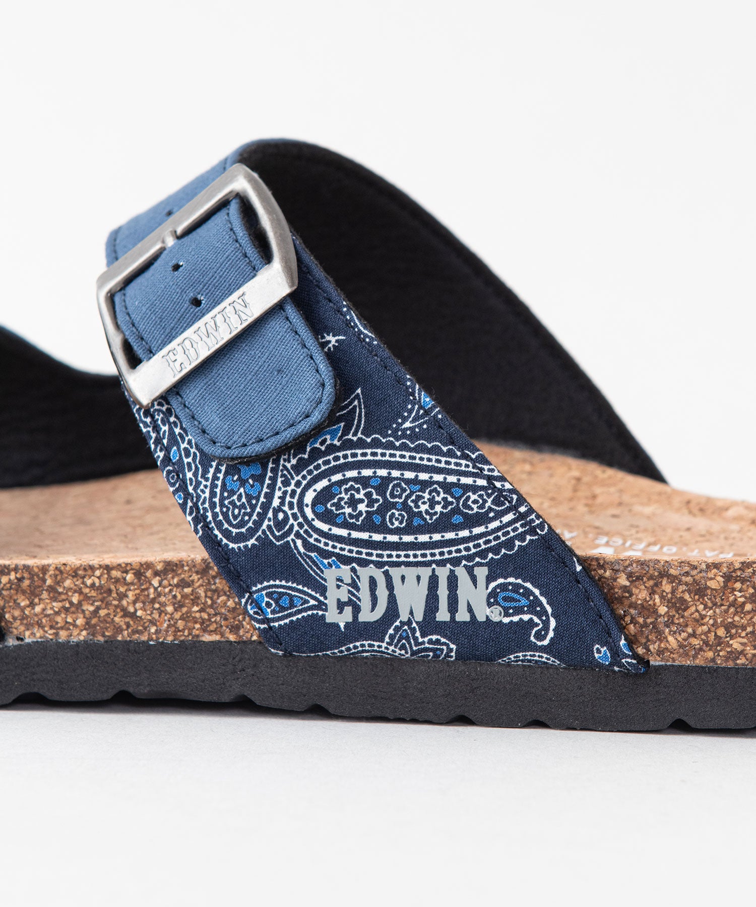 ジーンズメイト JEANS MATE 【EDWIN】リップストップ ダブルベルトサンダル ワンポイントブランドロゴ フットベッド 紳士 事務所履き スリッパ つっかけ (レッド) レッド