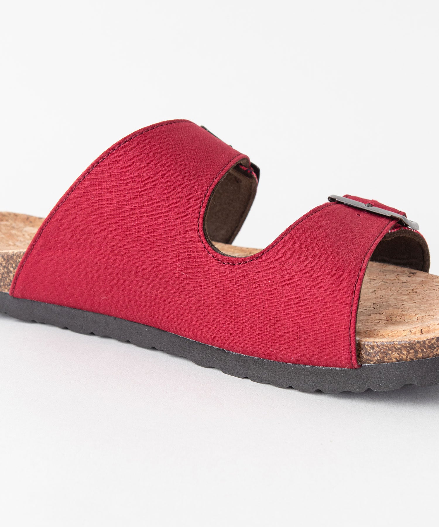 ジーンズメイト JEANS MATE 【EDWIN】リップストップ ダブルベルトサンダル ワンポイントブランドロゴ フットベッド 紳士 事務所履き スリッパ つっかけ (レッド) レッド