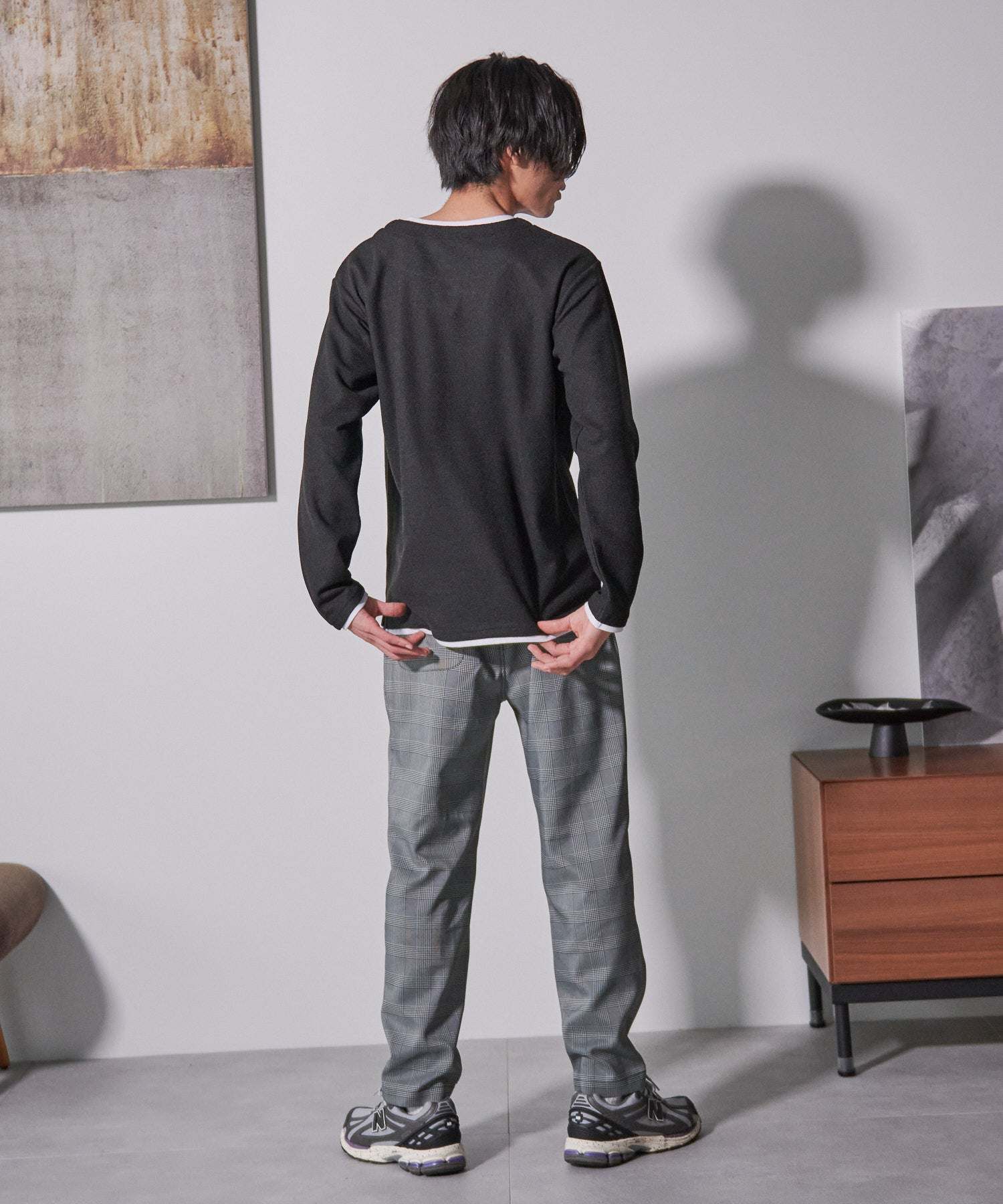 ジーンズメイト JEANS MATE 【BLUESTANDARD】カイテキ リネンタッチ イージー パンツ 九分丈 9分丈 快適 ストレッチ 麻のような風合い (ブルー) ブルー