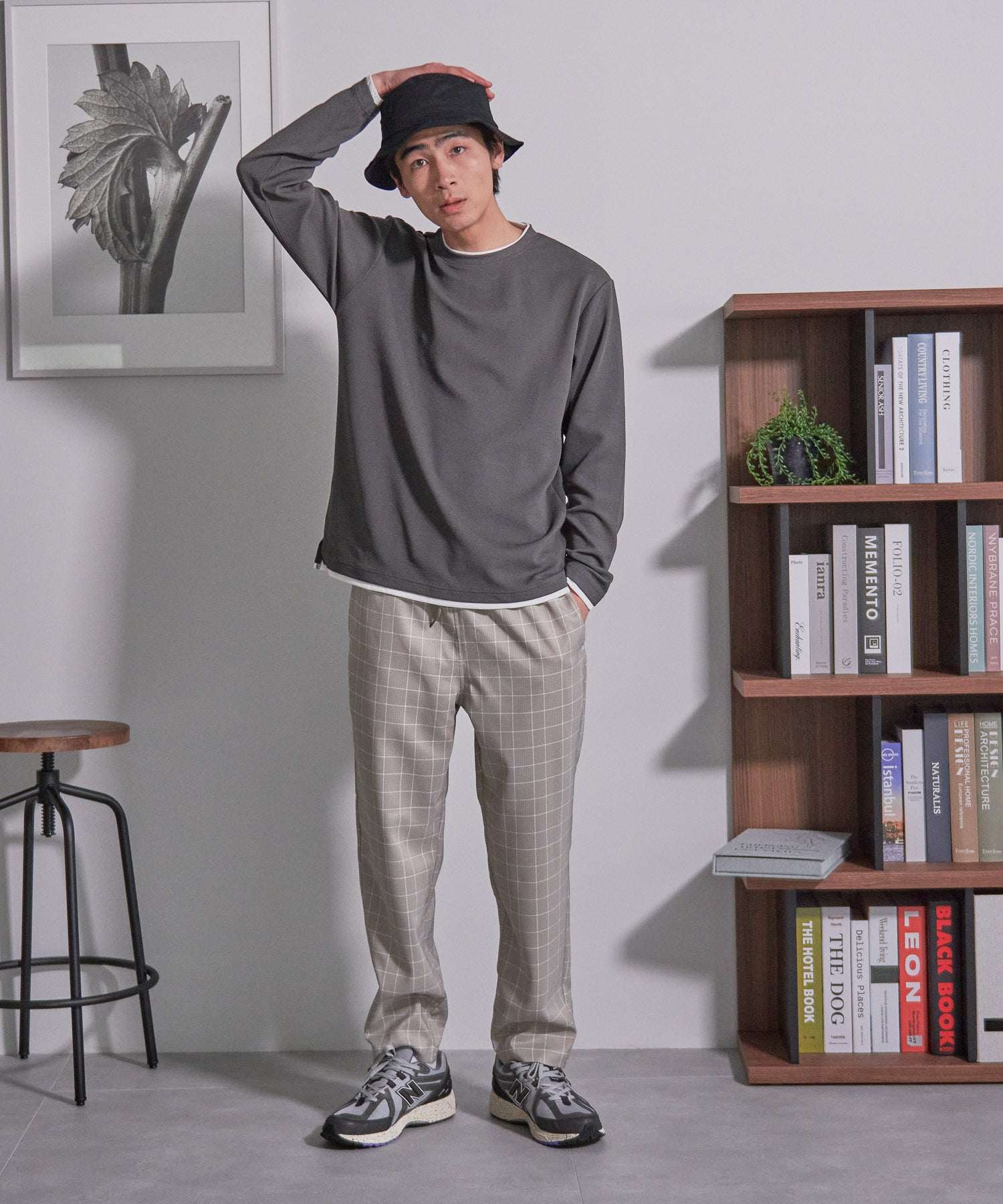 ジーンズメイト JEANS MATE 【BLUESTANDARD】カイテキ リネンタッチ イージー パンツ 九分丈 9分丈 快適 ストレッチ 麻のような風合い (ブルー) ブルー