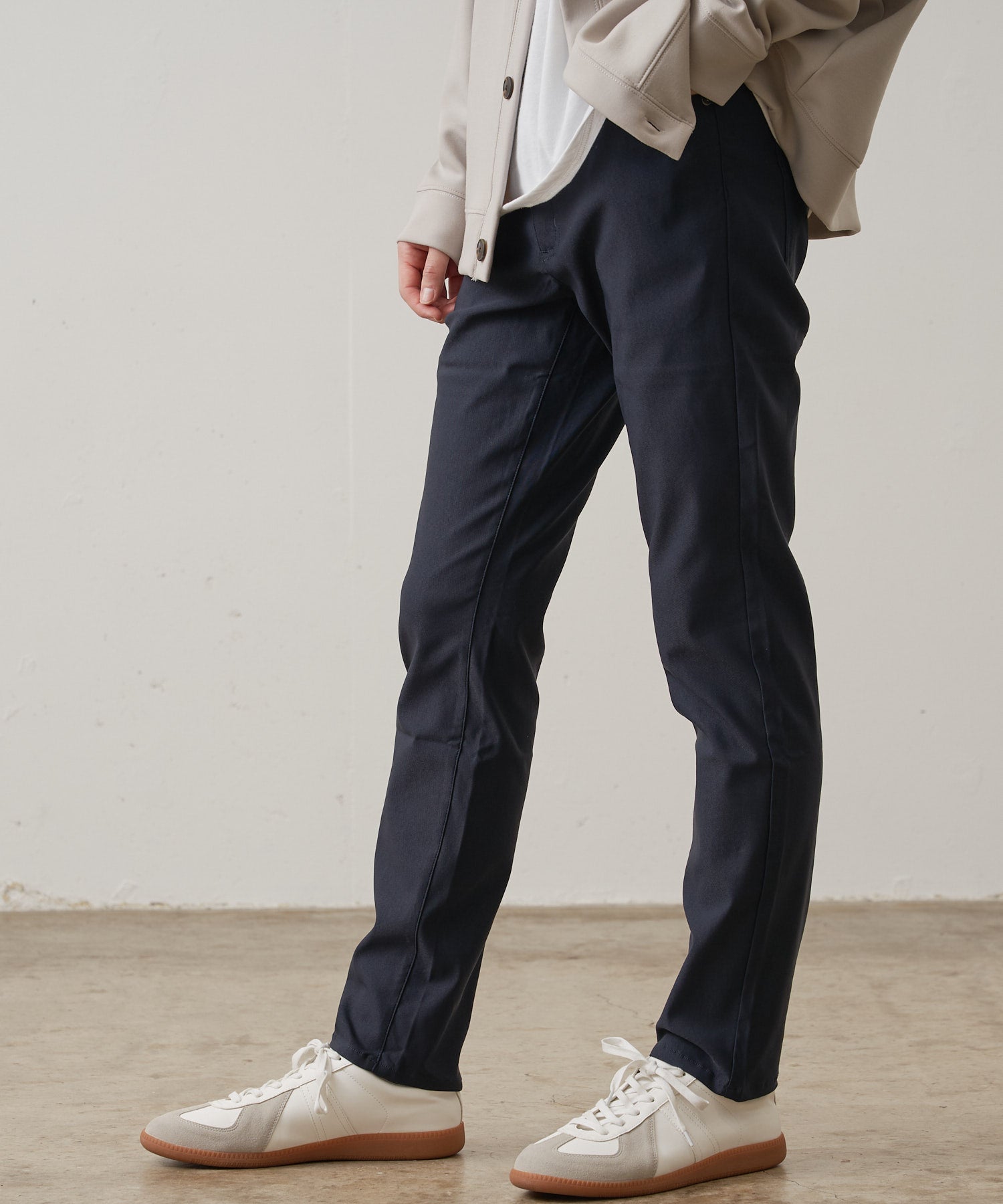 ジーンズメイト JEANS MATE 【BLUE STANDARD】極ストレッチ スーパーストレッチ スリムテーパード パンツ 美脚パンツ ビジカジ (ブラック) ブラック