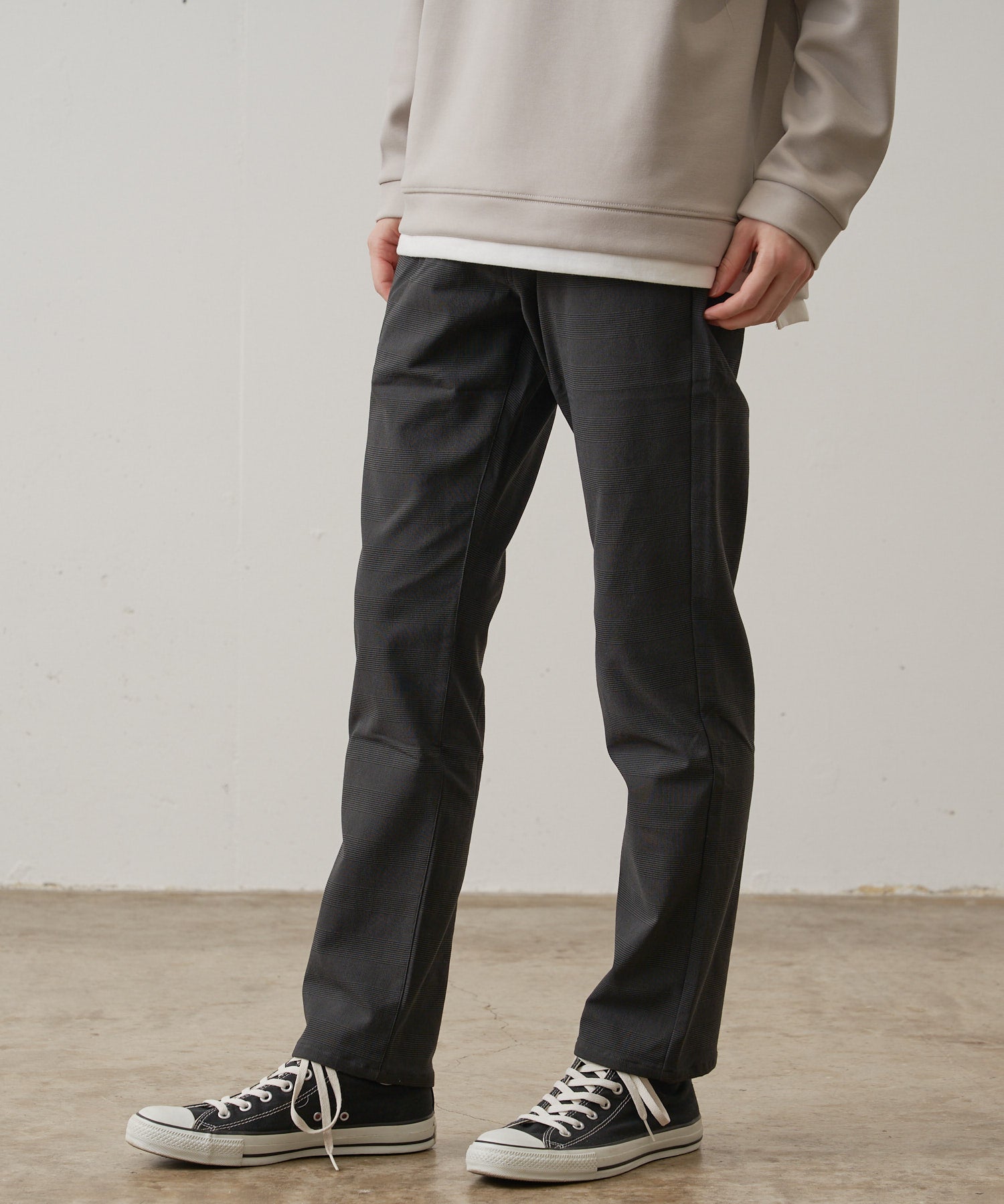ジーンズメイト JEANS MATE 【BLUE STANDARD】極ストレッチ スーパー ストレッチ スリム テーパード トラウザー 暖パンツ 冬パンツ 美脚パンツ ビジカジ (ライトグレー) ライトグレー