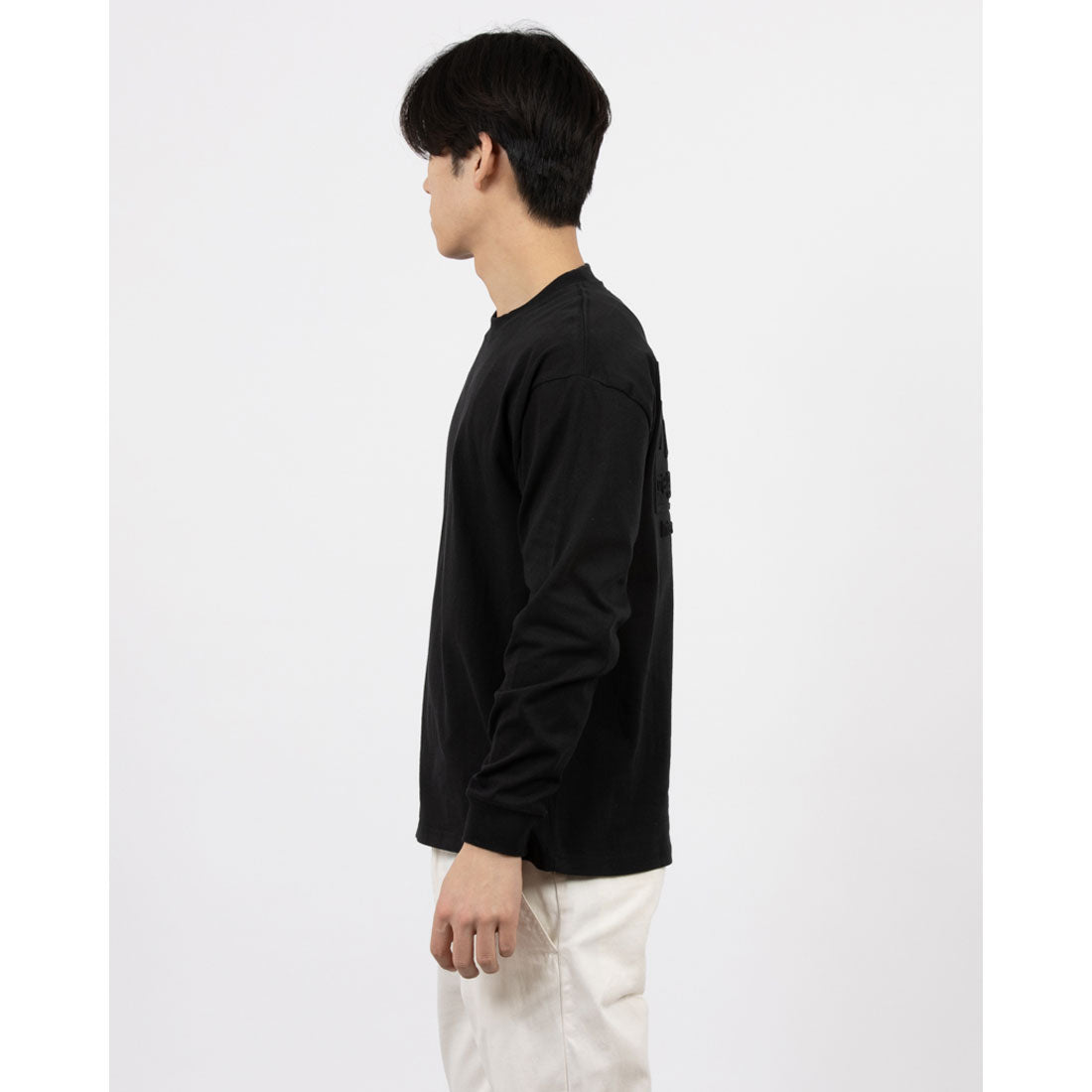 ジーンズメイト JEANS MATE 【RAGGED MOUNTAIN】エンボス加工 ロゴ ロンT ラギッドマウンテン (ブラック) ブラック