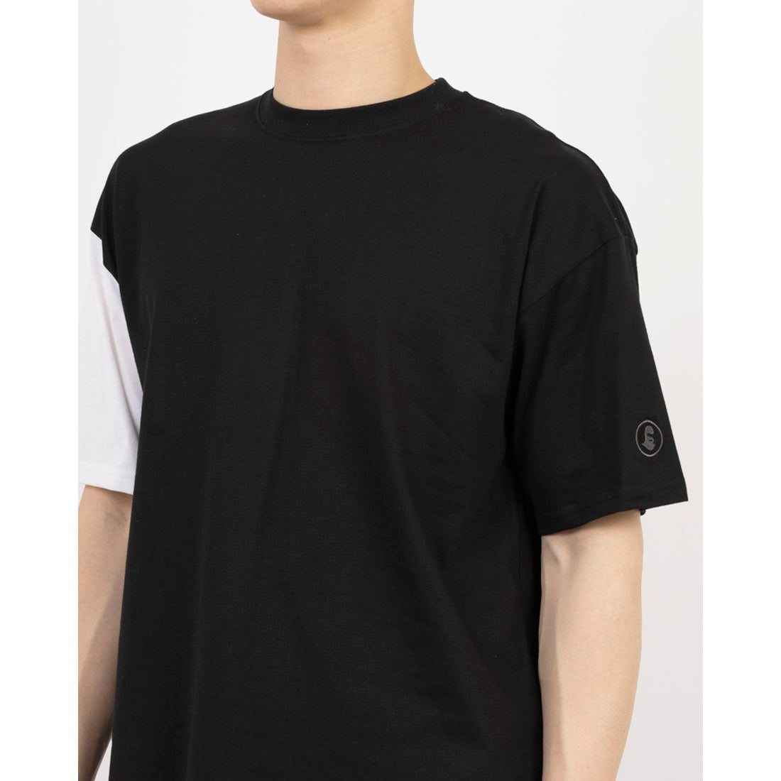 ジーンズメイト JEANS MATE BRKNHOME x ZERO STAIN コラボ 配色 クルーネック Tシャツ 汗染み 目立ちにくい Tシャツ ゼロステイン ブロークンホーム (ブラック) ブラック
