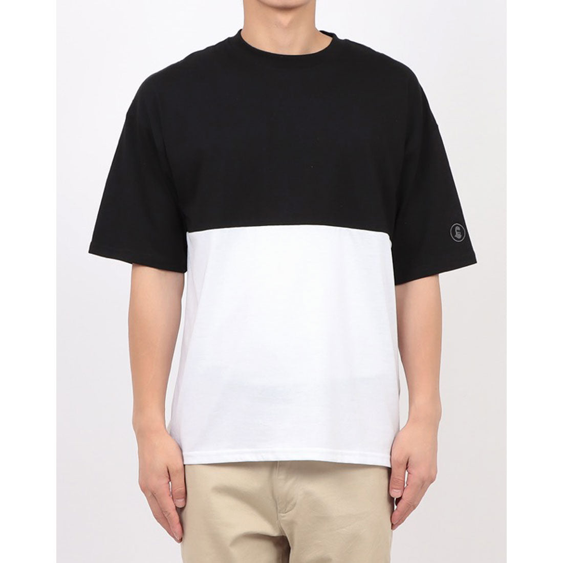 ジーンズメイト JEANS MATE BRKNHOME x ZERO STAIN コラボ 前後 切替デザイン Tシャツ 汗染み 目立ちにくい ゼロステイン (ホワイト) ホワイト
