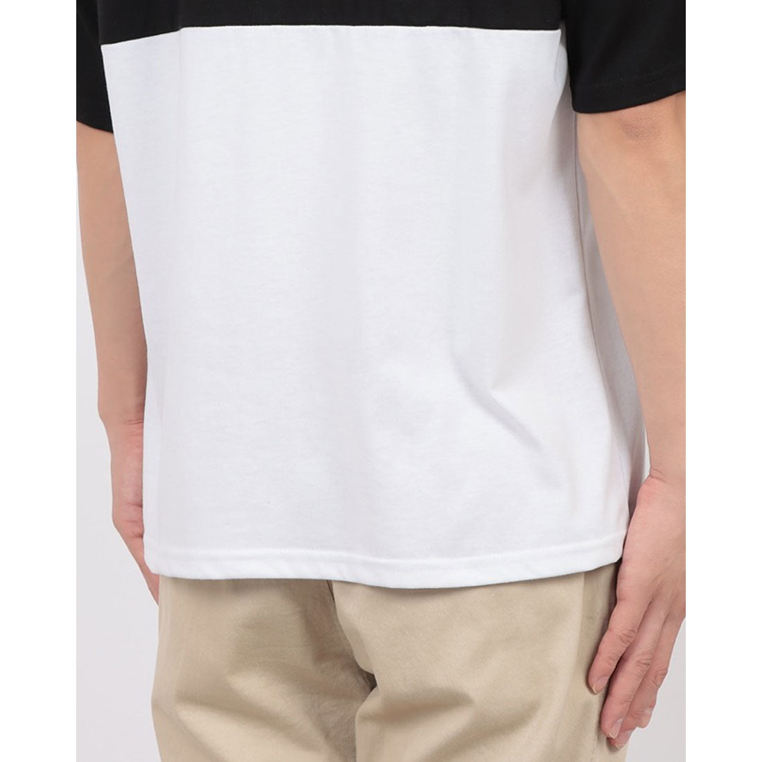 ジーンズメイト JEANS MATE BRKNHOME x ZERO STAIN コラボ 前後 切替デザイン Tシャツ 汗染み 目立ちにくい ゼロステイン (ホワイト) ホワイト