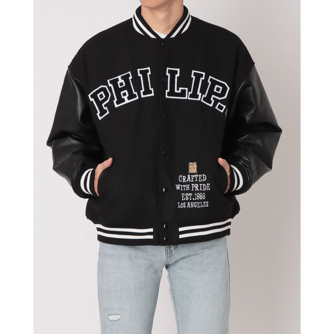 ジーンズメイト JEANS MATE Philip Lumbang メルトン スタジャン (ブラック) ブラック