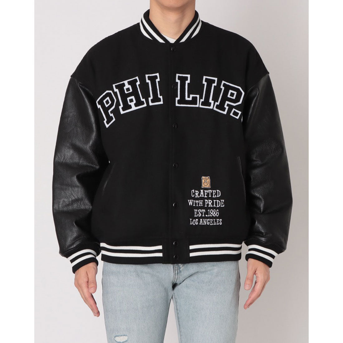 ジーンズメイト JEANS MATE Philip Lumbang メルトン スタジャン (ブラック) ブラック