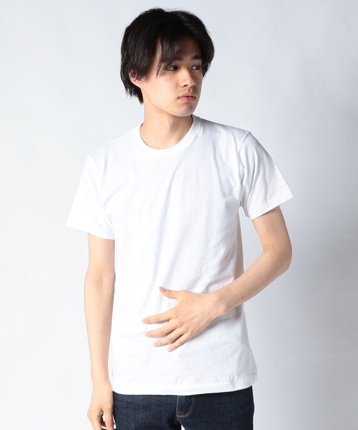 ジーンズメイト JEANS MATE 【HANES】赤ラベル 綿100% クルーネック Tシャツ 3Pパック 3枚組 定番モデル 肌着にも (ホワイト)無地 綿 下着 インナー ホワイト