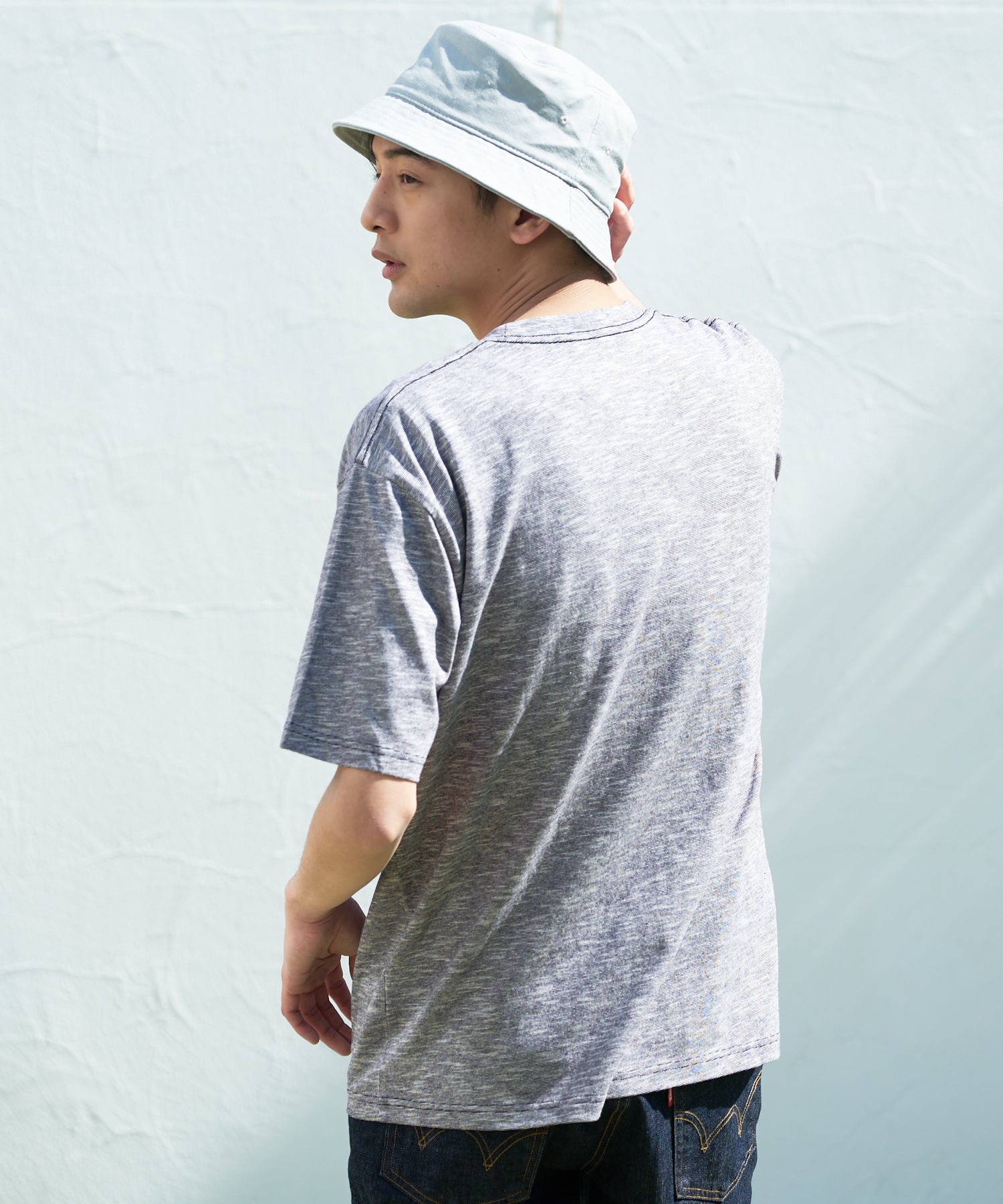 ジーンズメイト JEANS MATE 【ZEROSTAIN】着るだけで 汗染み対策 スラブ生地 胸ポケット付き クルーネックT 定番の 丸首 (アイボリー) アイボリー