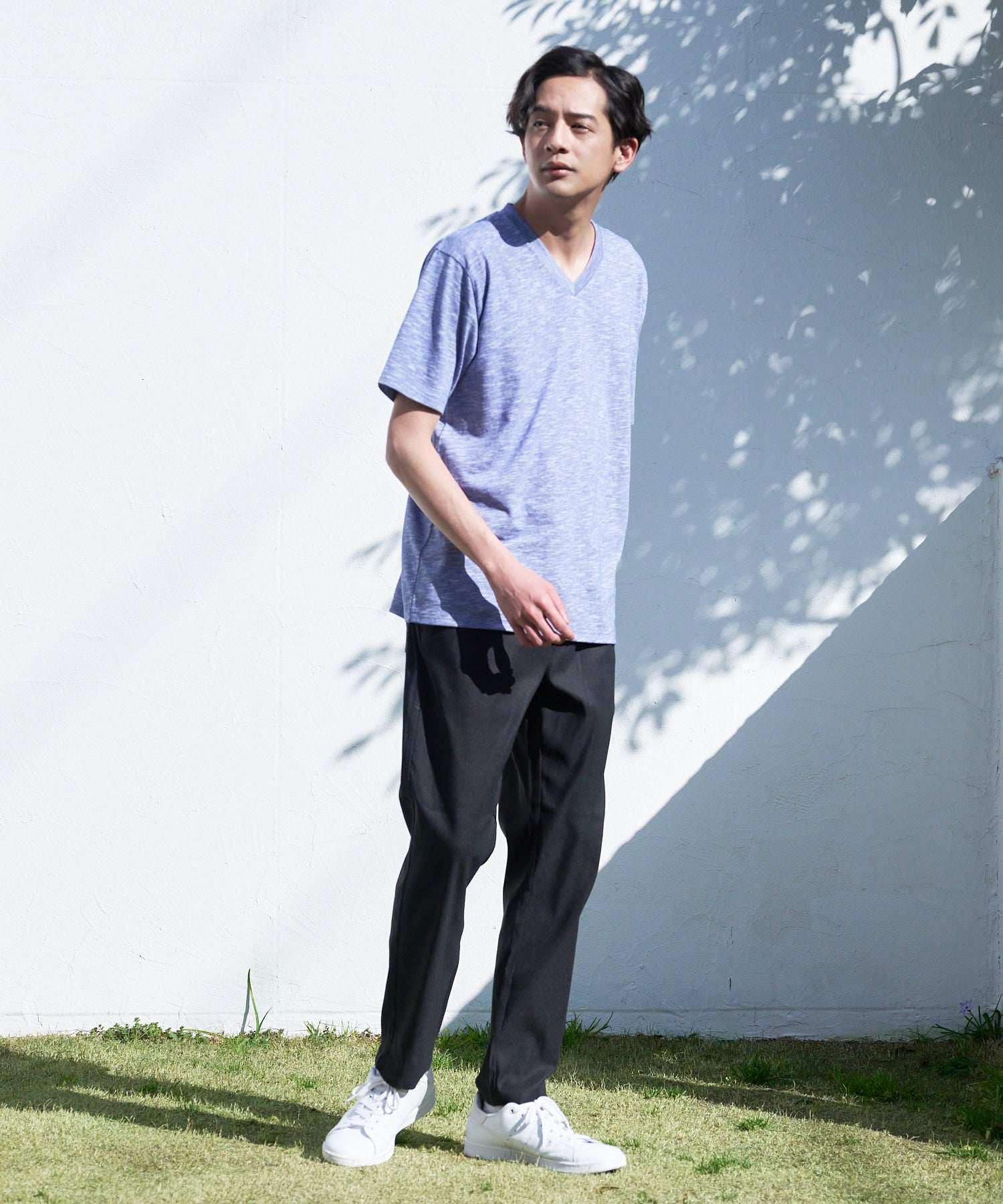 ジーンズメイト JEANS MATE 【ZEROSTAIN】着るだけで 汗染み対策 スラブ生地 VネックT インナーや肌着にも使いやすい (グレー) グレー