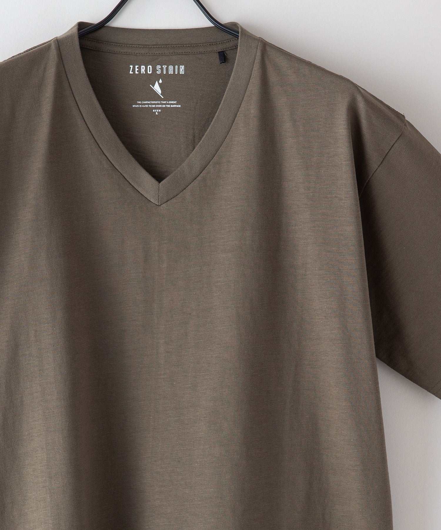 ジーンズメイト JEANS MATE 【ZEROSTAIN】着るだけで 汗染み対策 スラブ生地 VネックT インナーや肌着にも使いやすい (グレー) グレー