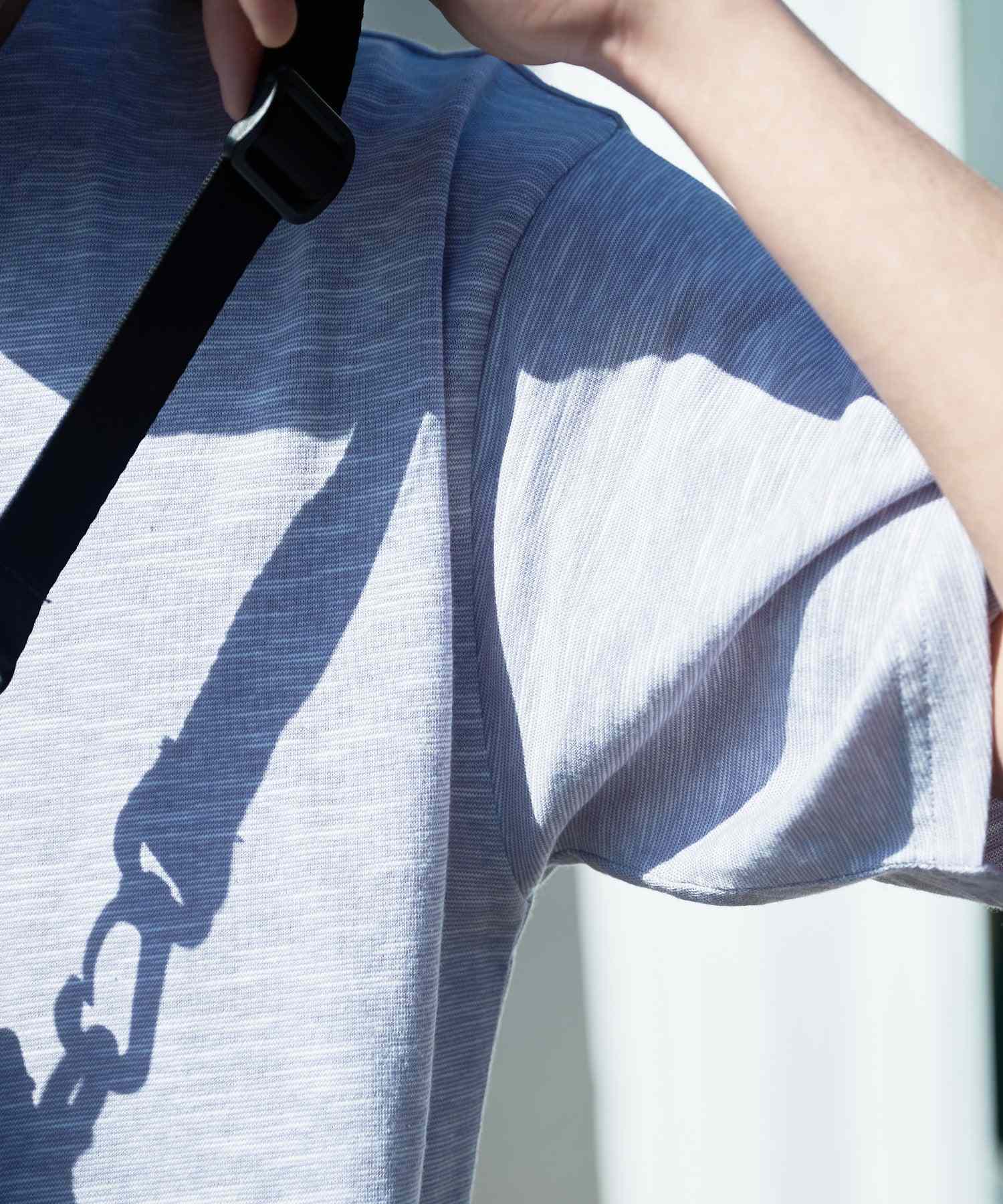 ジーンズメイト JEANS MATE 【ZEROSTAIN】着るだけで 汗染み対策 スラブ生地 キーネックT (ブラウン) ブラウン