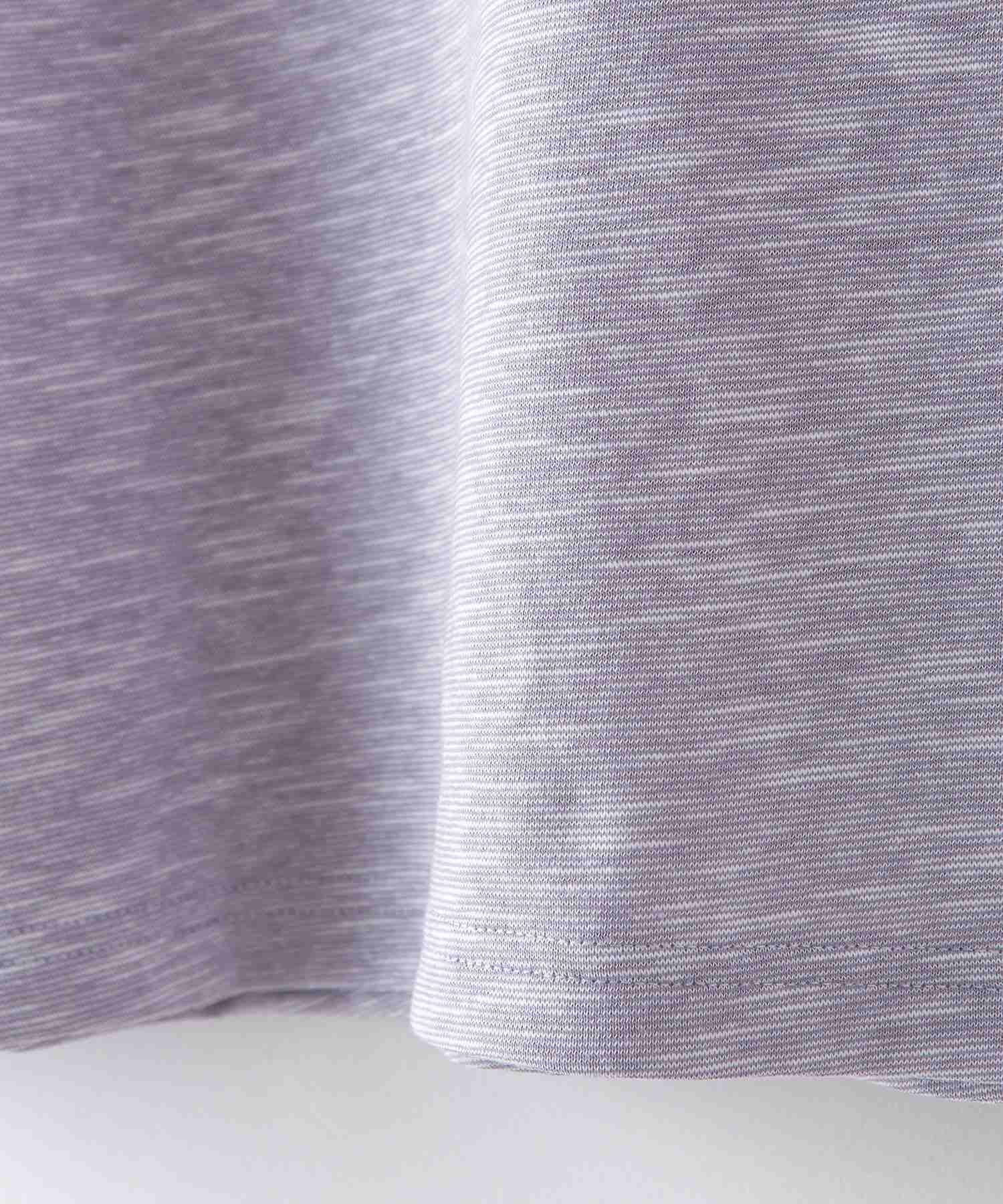 ジーンズメイト JEANS MATE 【ZEROSTAIN】着るだけで 汗染み対策 スラブ生地 キーネックT (ブラウン) ブラウン