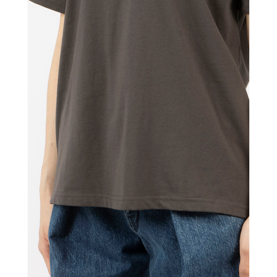 ジーンズメイト JEANS MATE ZERO STAIN ロールカフ サイドスリット Tシャツ 汗染み 目立ちにくい (スミクロ) スミクロ