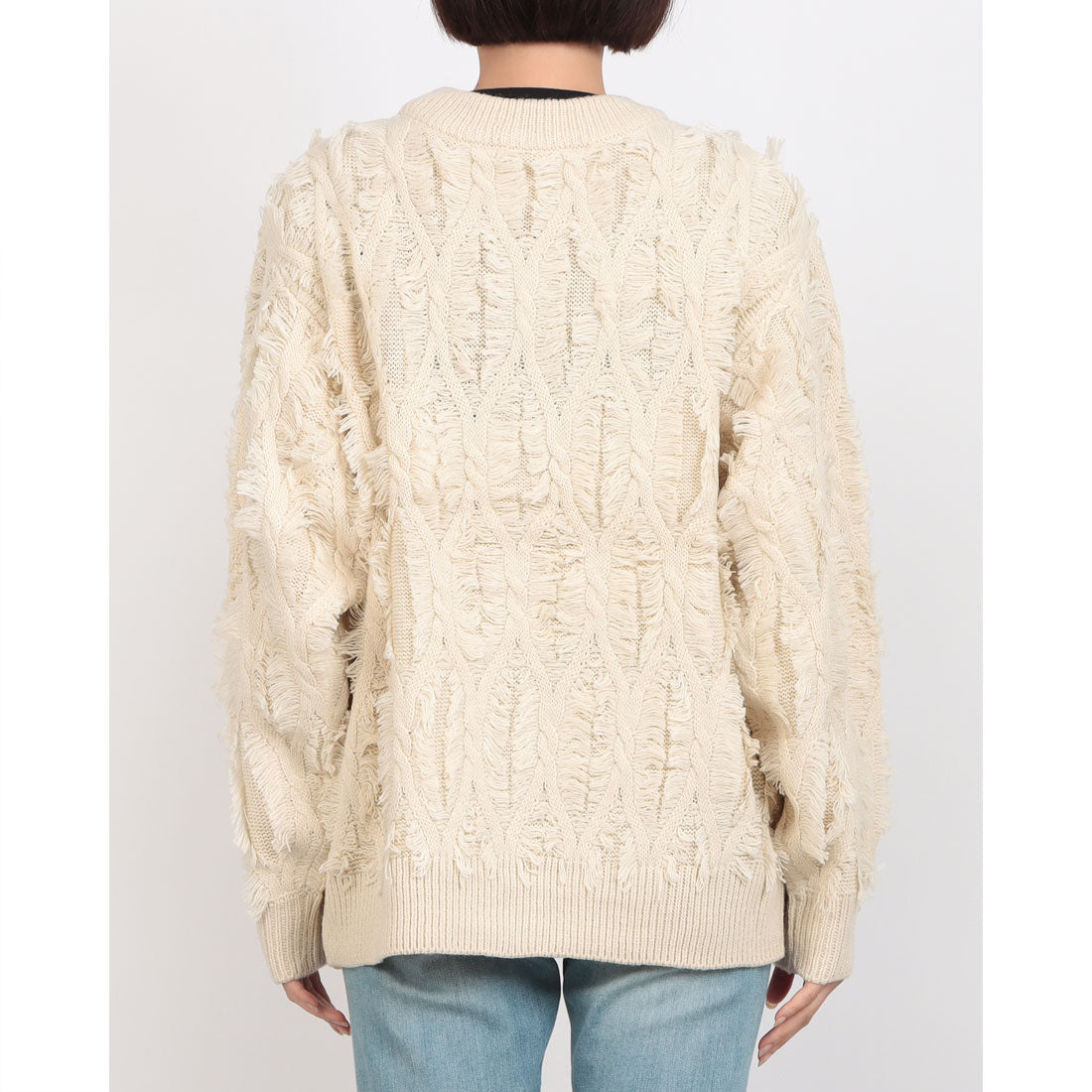 ジーンズメイト JEANS MATE C-FORT POINT フリンジ ニット カーディガン (Dブラウン) Dブラウン