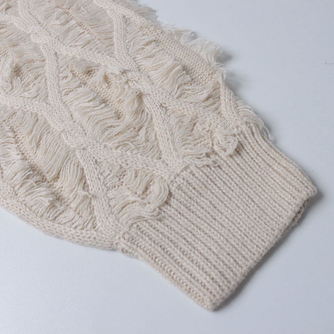 ジーンズメイト JEANS MATE C-FORT POINT フリンジ ニット カーディガン (Dブラウン) Dブラウン