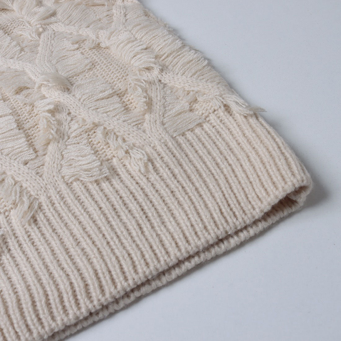 ジーンズメイト JEANS MATE C-FORT POINT フリンジ ニット カーディガン (Dブラウン) Dブラウン