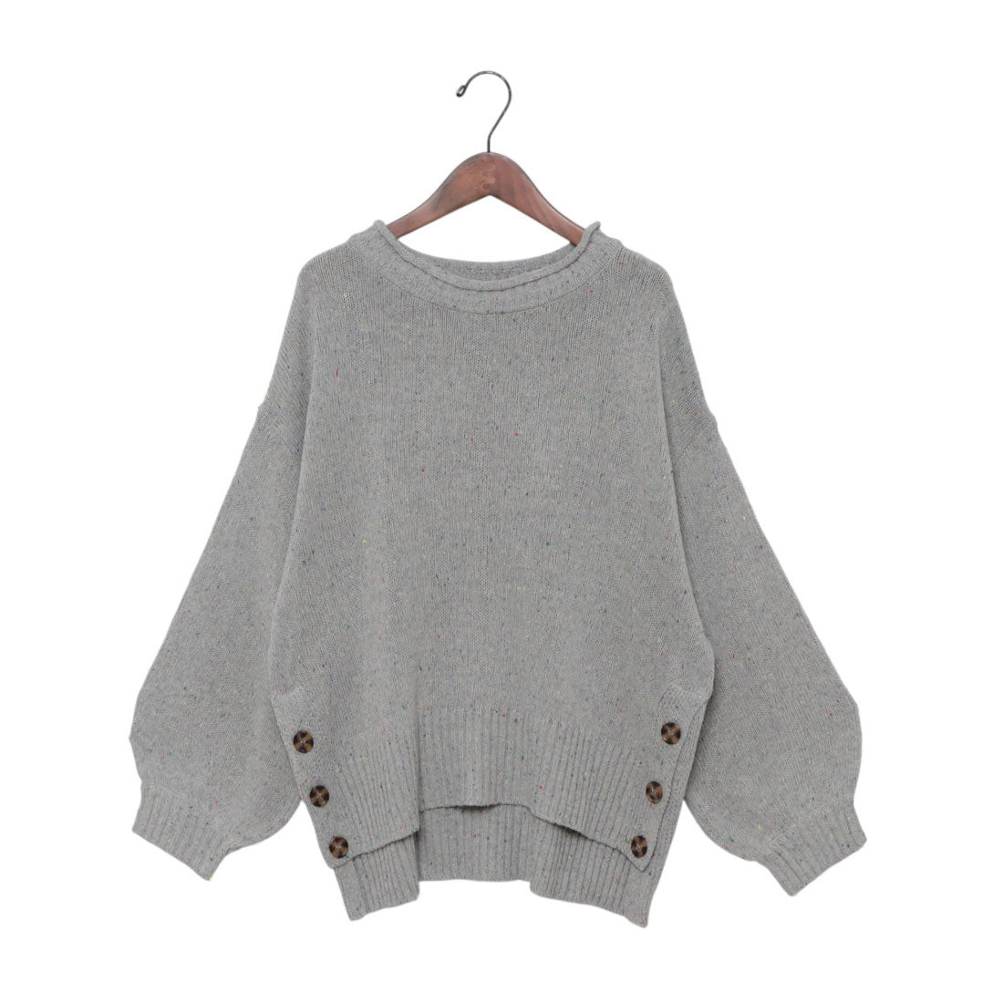 ジーンズメイト JEANS MATE C-FORT POINT カラーネップヤーン サイドボタン PO (グレー) グレー