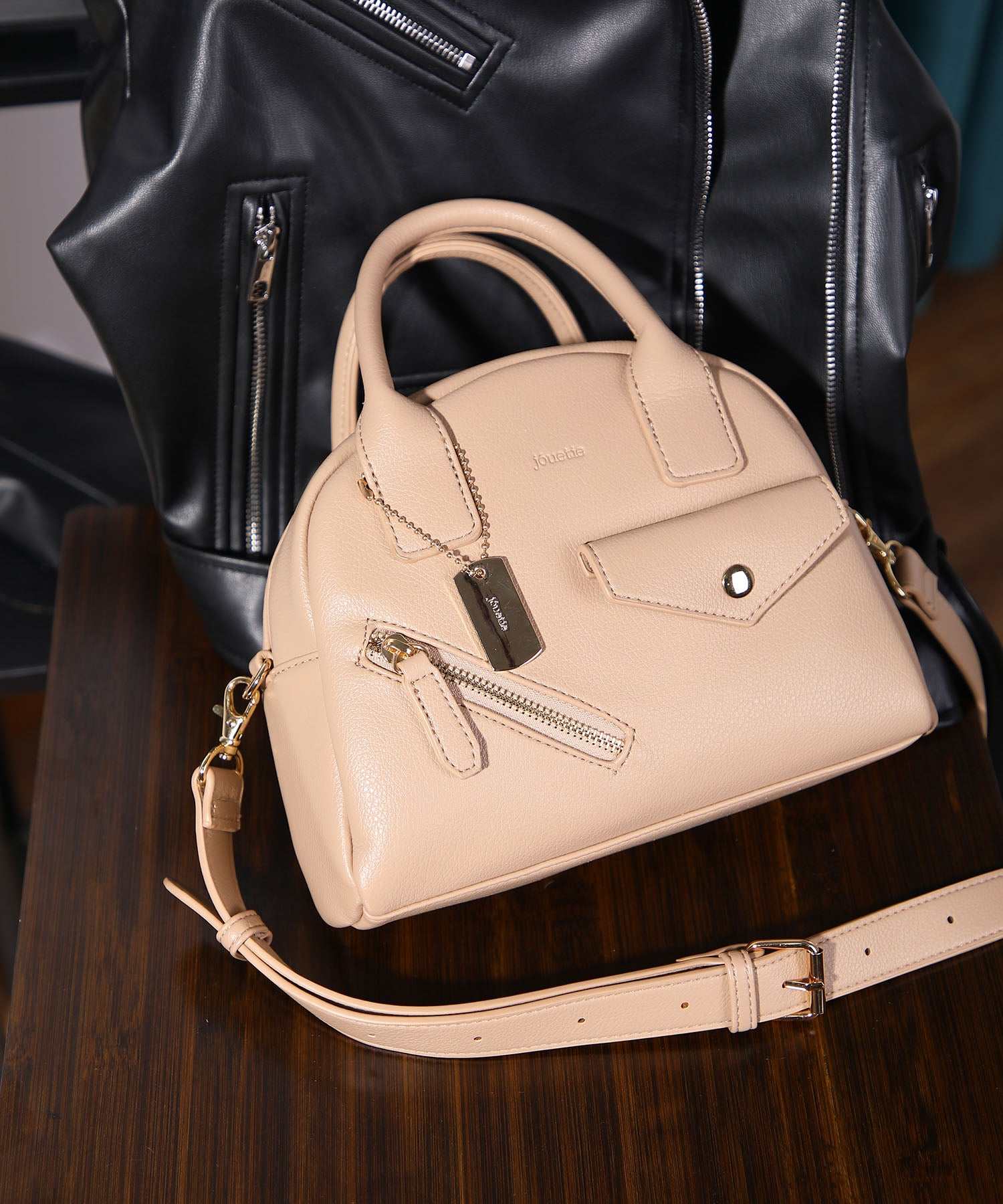 ジュエティ jouetie グレインPUライダース ミニボストンバッグ,56