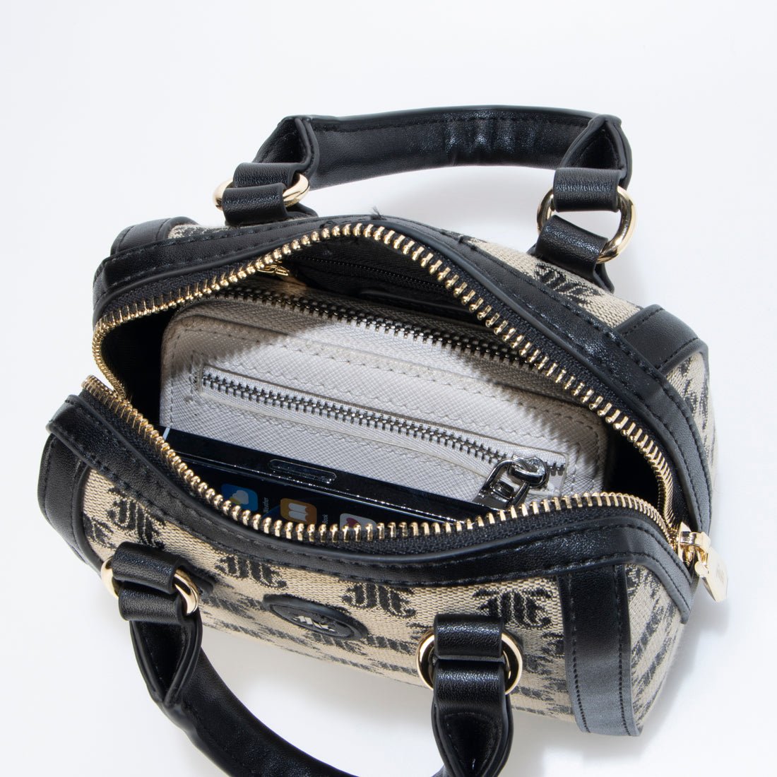 Jouetie JJ Monogram Jacquard Micro Mini Boston Bag Shoulder Bag