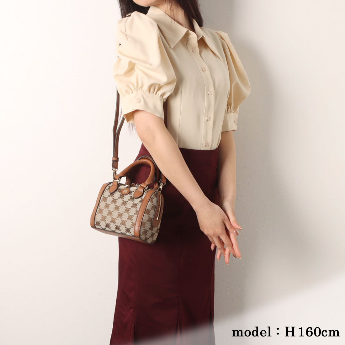 Jouetie JJ Monogram Jacquard Micro Mini Boston Bag Shoulder Bag