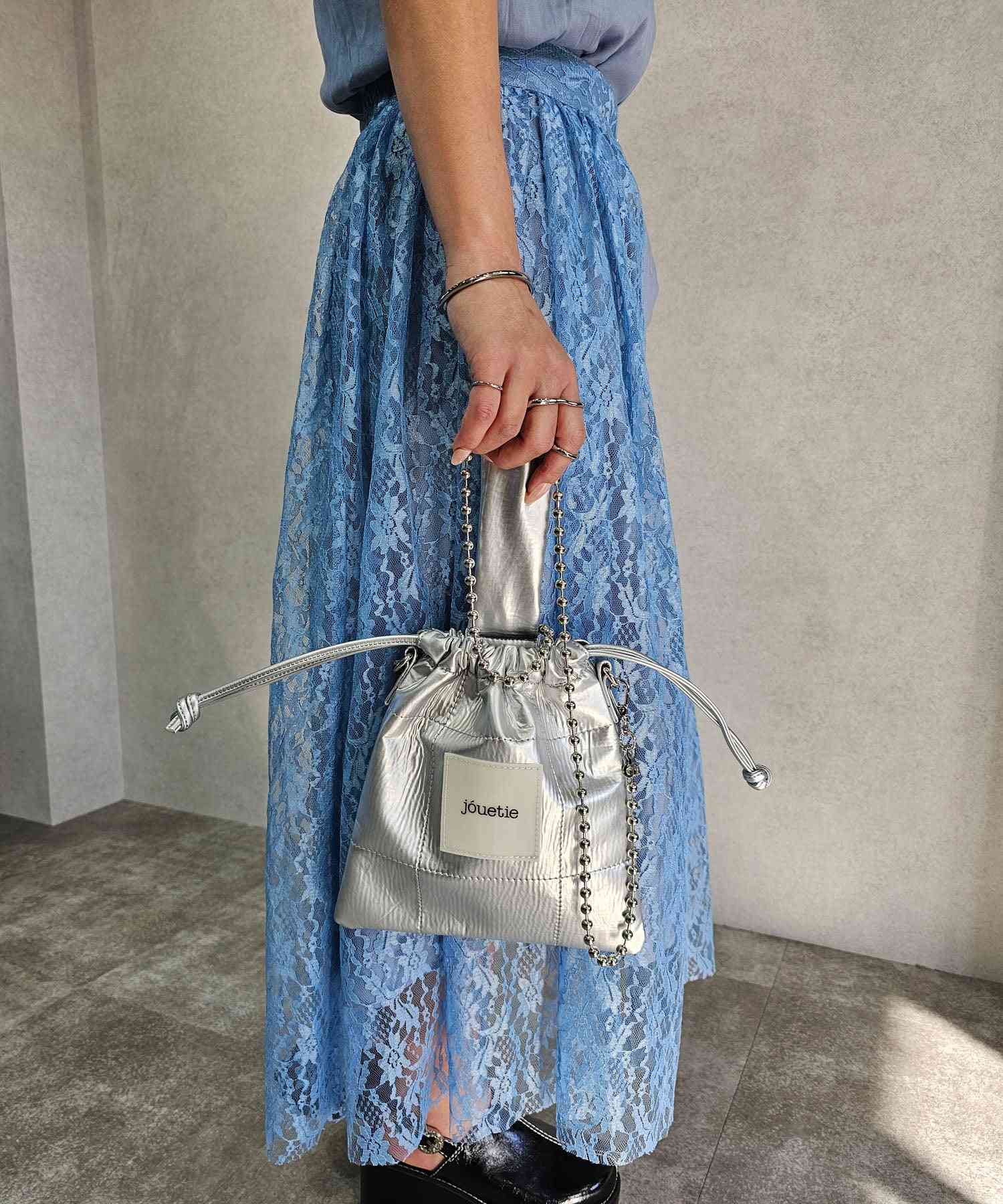 jueti jouetie金屬pu縫繩子肩袋