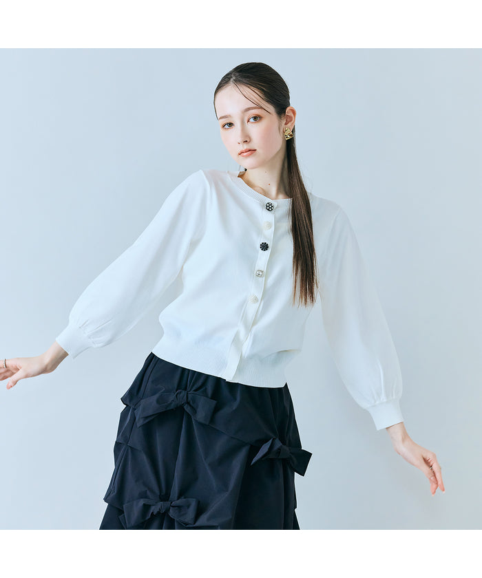オーディア ミューズ Audie a Muses ビジューボタンカーディガン (オフ) オフ