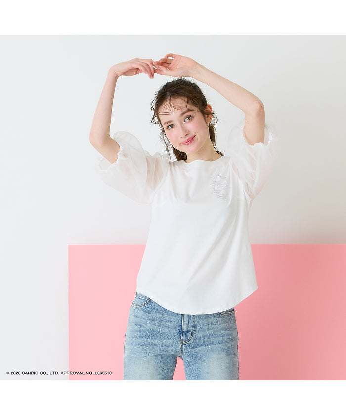 ジョリープッペ Jolly Poupee 【My Melody】マイメロディ ラインストーンTシャツ (オフ) オフ