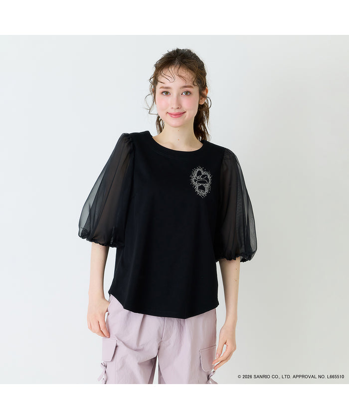 ジョリープッペ Jolly Poupee 【My Melody】マイメロディ ラインストーンTシャツ (オフ) オフ