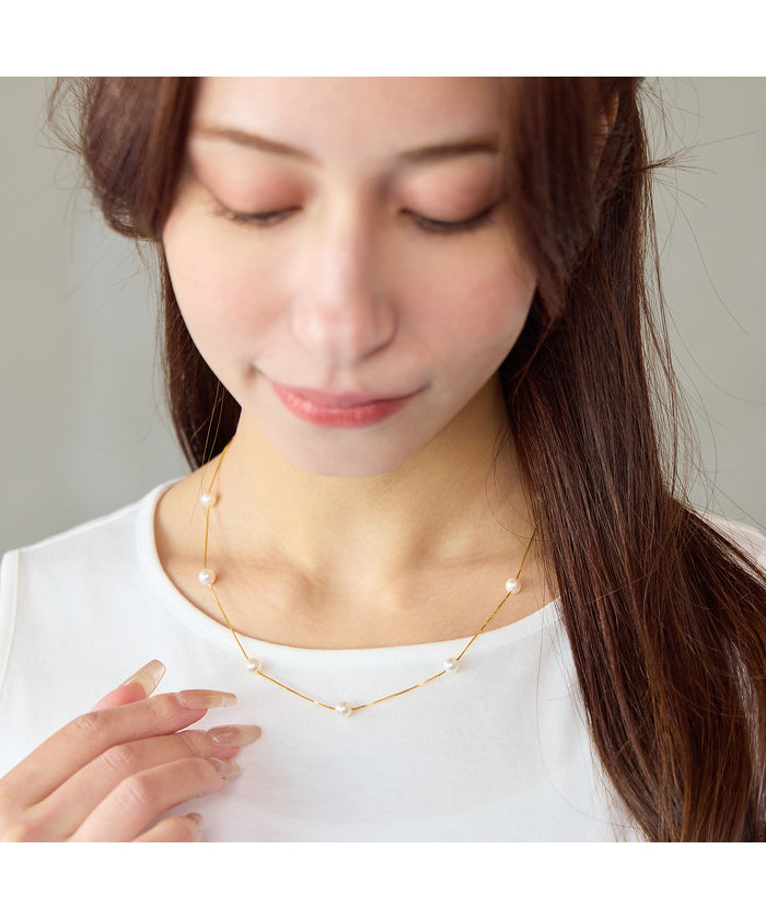 リリアンビューティ エクラ Liliane Burty ECLAT 【一部店舗・オンラインショップ限定】アコヤパールフリースライドネックレス (ゴールド) ゴールド