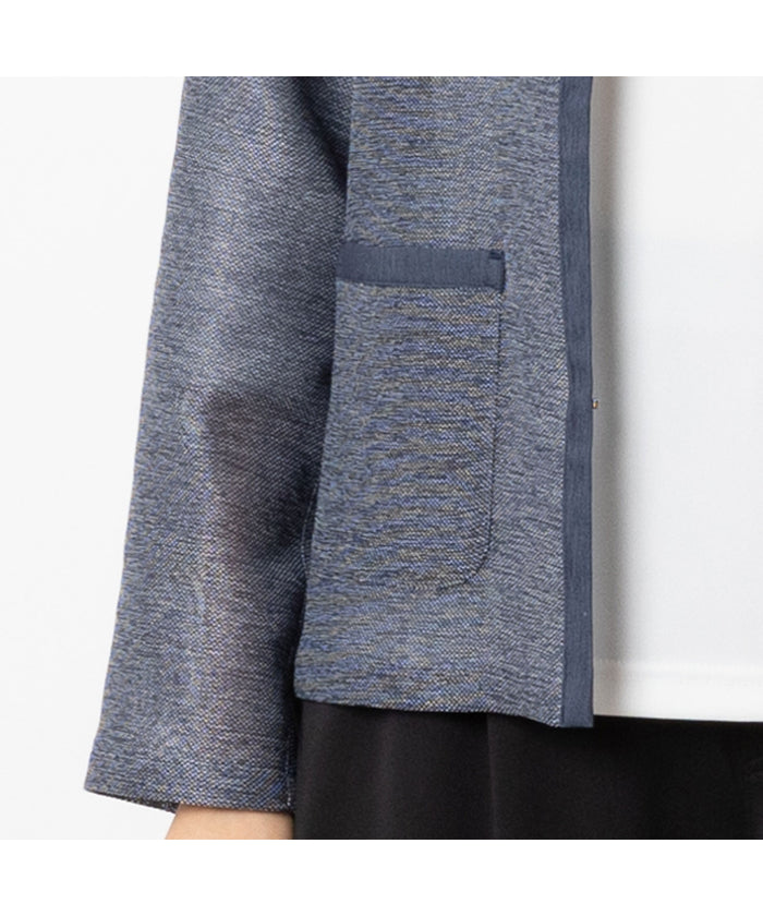 ロブジェ LOBJIE カラミ ノーカラージャケット (ダークブルー) ダークブルー