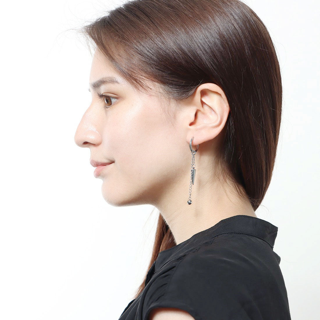 ジョン JON ステンレスイヤリング(片耳用) アシンメトリー (シルバー01) シルバー01
