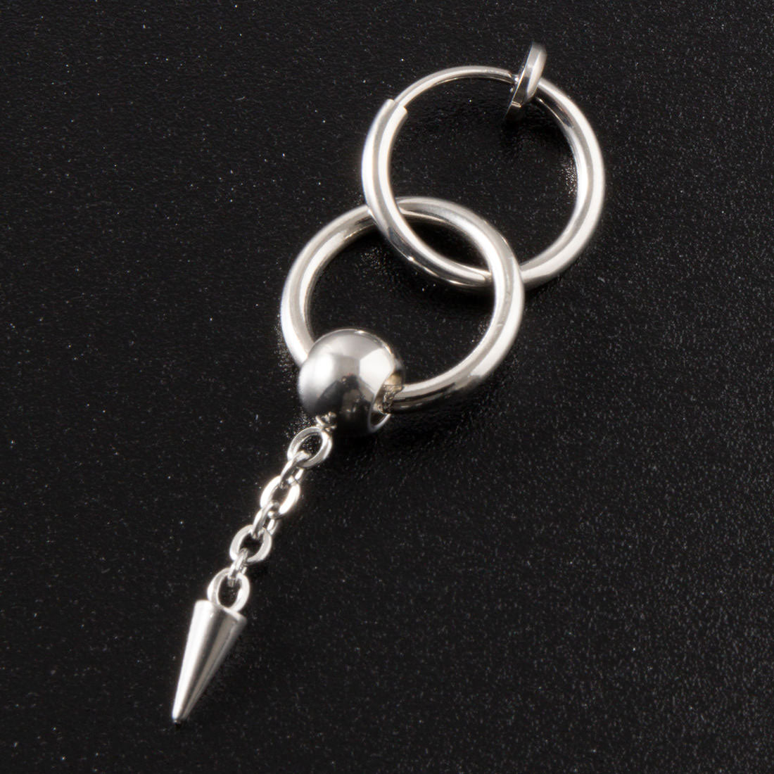 ジョン JON ステンレスイヤリング(片耳用) アシンメトリー (シルバー03) シルバー03