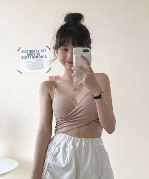 リバランス REBALANCE レディース クロスチューブトップス (パッド付)ブラトップ (F) F