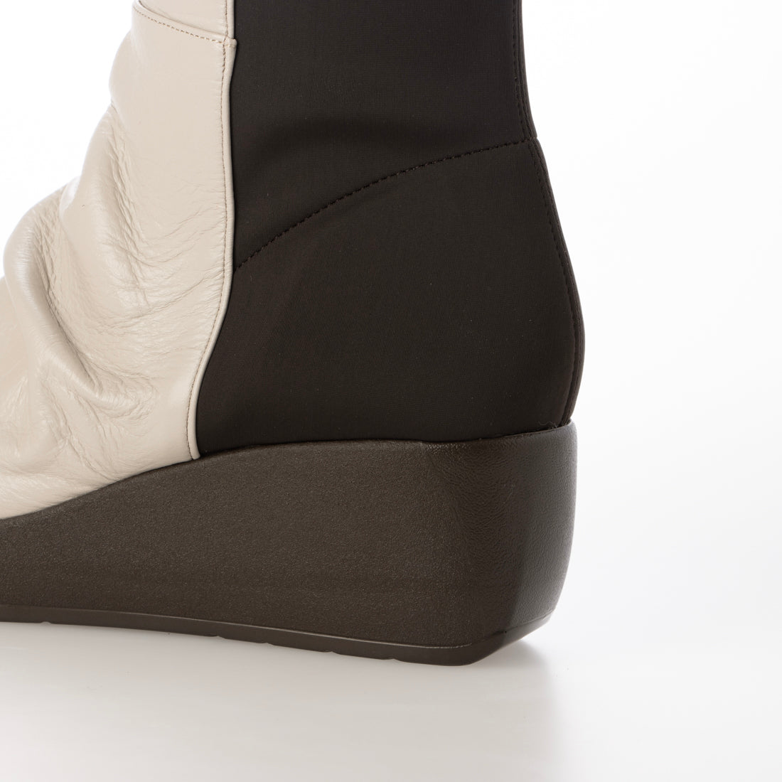 ジェイエス ハートレーベル JS Heartlavel 本革 ストレッチコンビ ロングブーツ (グレージュ) グレージュ