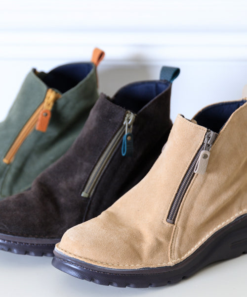 ジェイエス ハートレーベル JS Heartlavel 本革ダブルファスナーアンクルブーツ