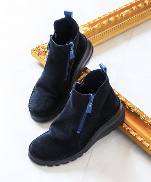 ジェイエス ハートレーベル JS Heartlavel 本革ダブルファスナーアンクルブーツ