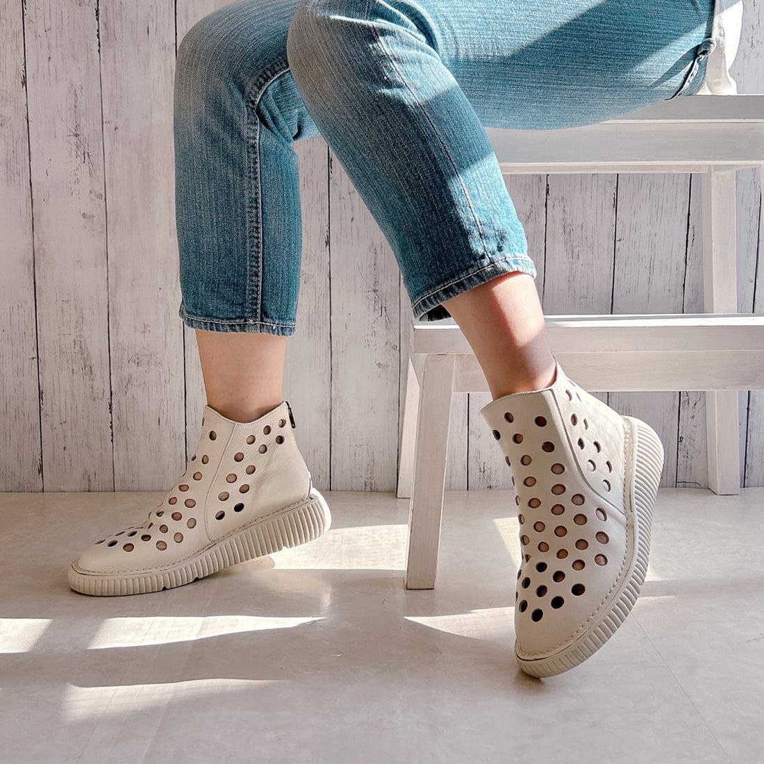 ジェイエス ハートレーベル JS Heartlavel ボリュームソール 本革 パンチング シューズ