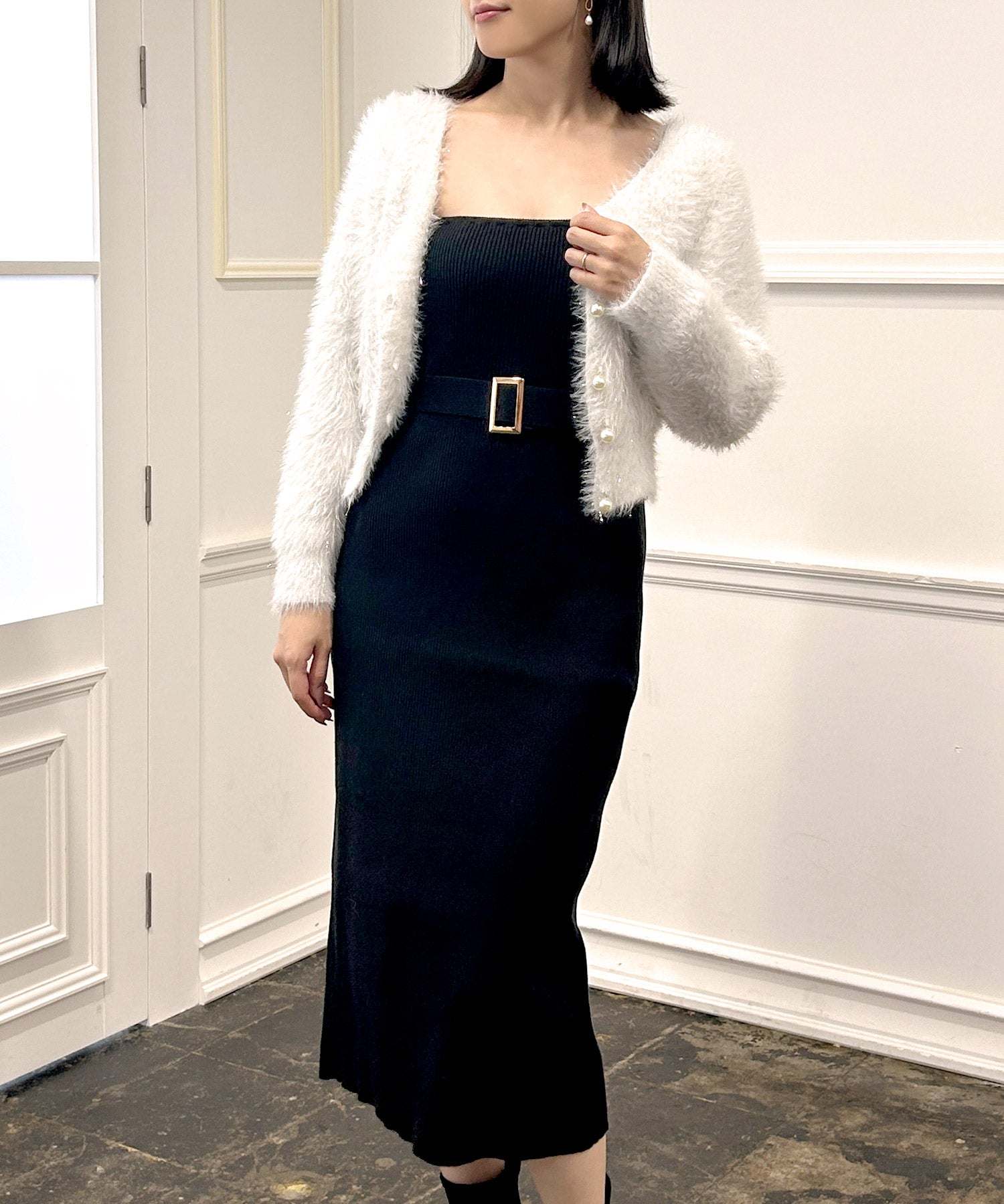 jett black knit cut out maxi dress Black Cut Out Maxi Dress main image 0