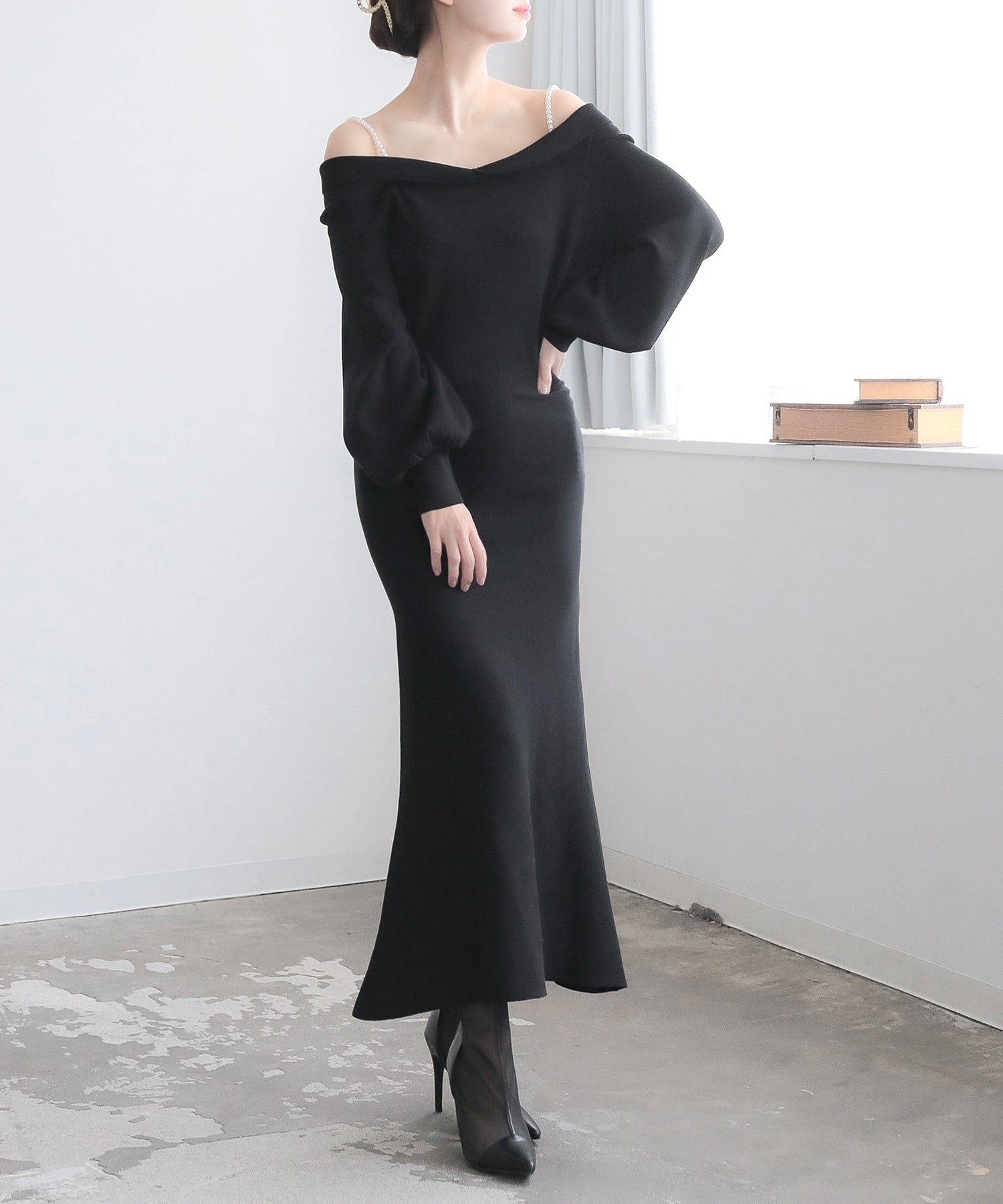 JULIA BOUTIQUE Pearl Strap Mermaid Knit Dress 24006 JULIA BOUTIQUE Pearl Strap Mermaid Knit Dress 24006