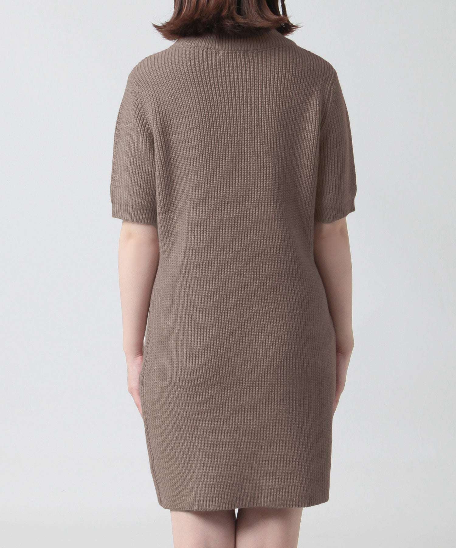 JULIA BOUTIQUE 高領短袖針織連身裙【24536迷你緊身素色女款黑黑灰白白藍】